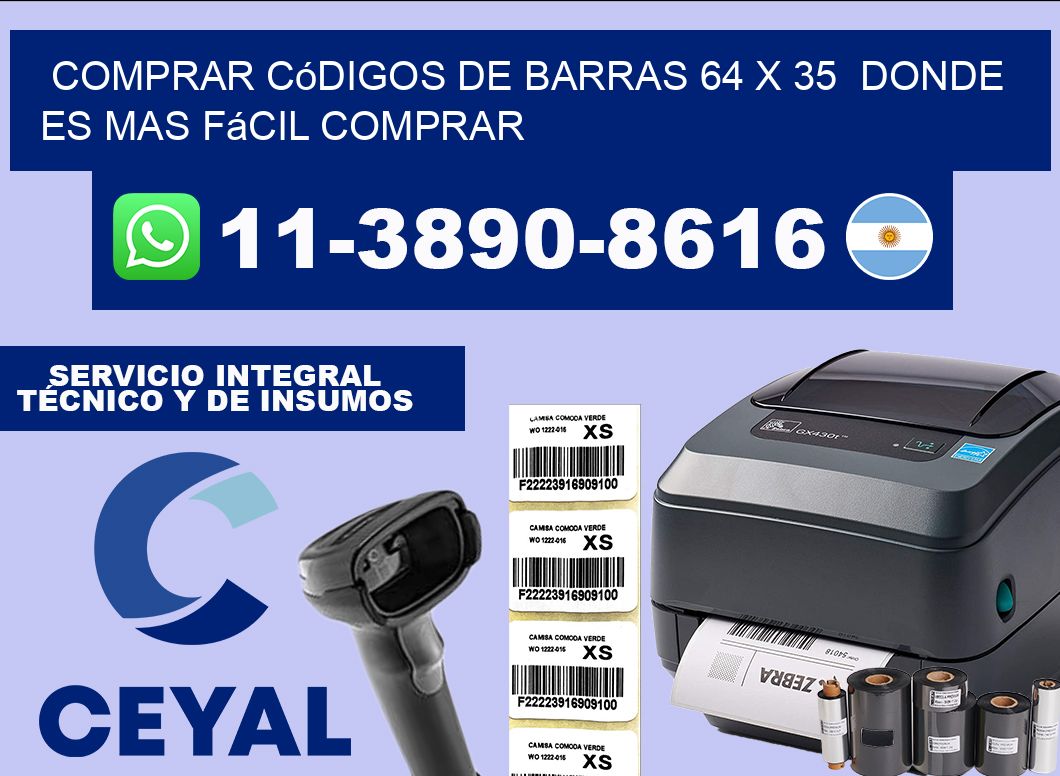 Comprar códigos de barras 64 x 35  Donde es mas fácil comprar