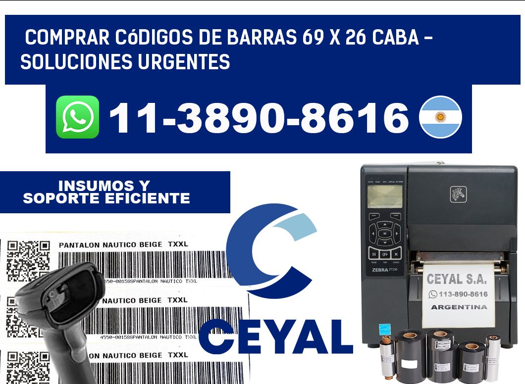 Comprar códigos de barras 69 x 26 CABA - soluciones urgentes
