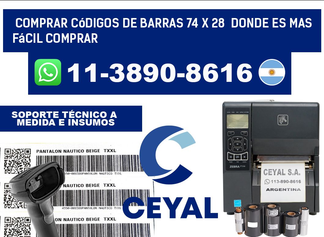 Comprar códigos de barras 74 x 28  Donde es mas fácil comprar