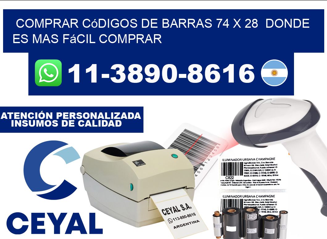 Comprar códigos de barras 74 x 28  Donde es mas fácil comprar