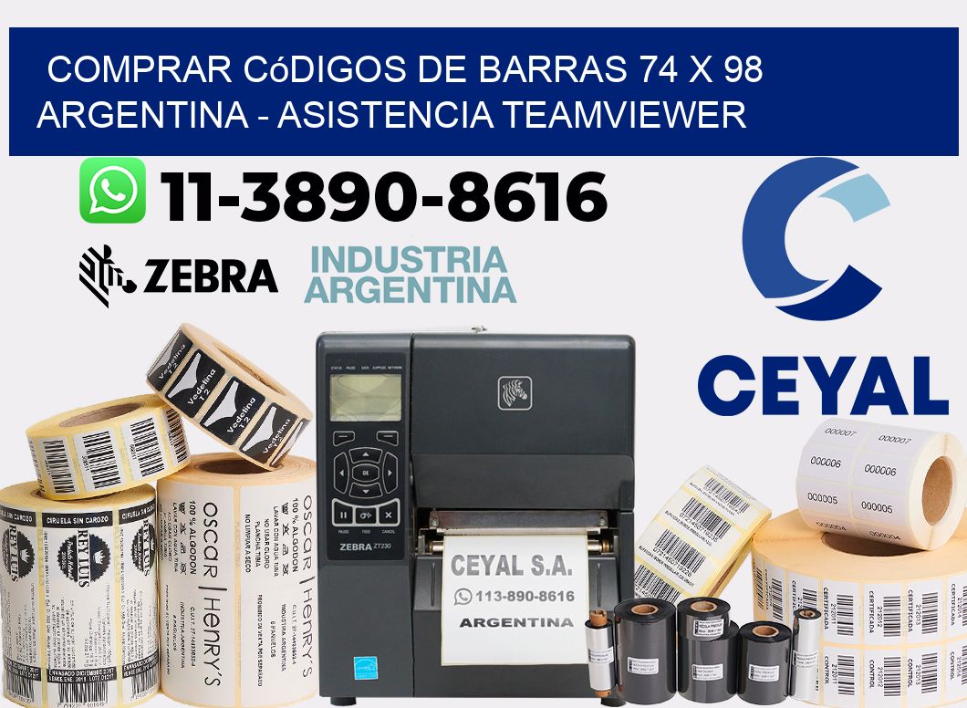Comprar códigos de barras 74 x 98 argentina - asistencia teamviewer
