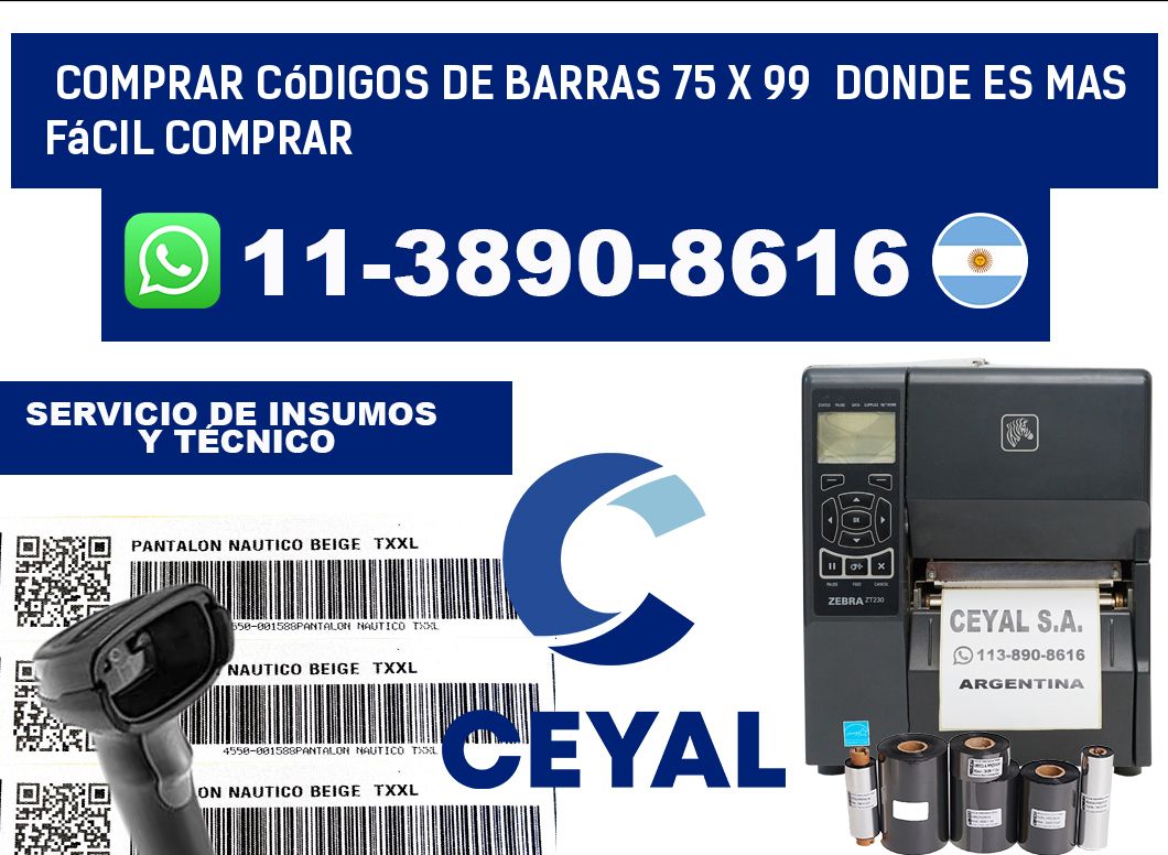 Comprar códigos de barras 75 x 99  Donde es mas fácil comprar