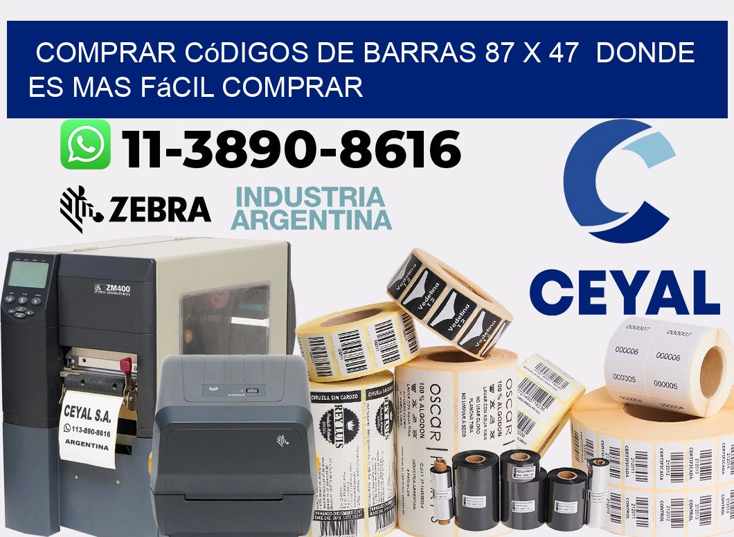 Comprar códigos de barras 87 x 47  Donde es mas fácil comprar