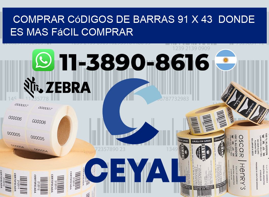 Comprar códigos de barras 91 x 43  Donde es mas fácil comprar