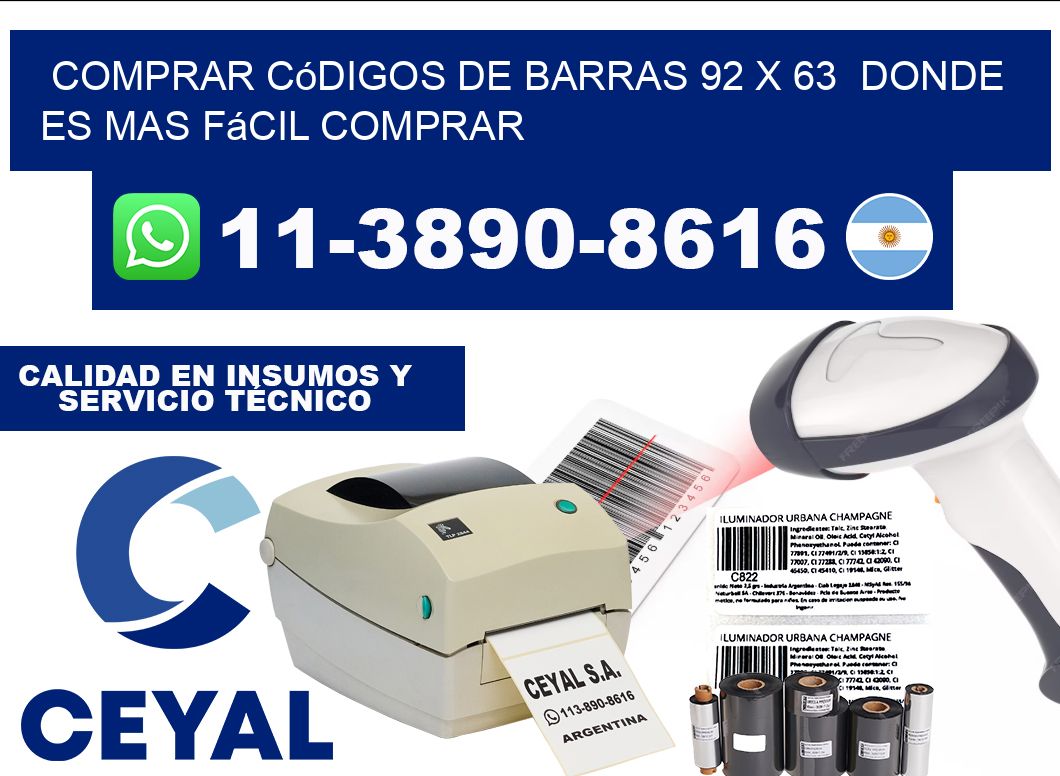 Comprar códigos de barras 92 x 63  Donde es mas fácil comprar