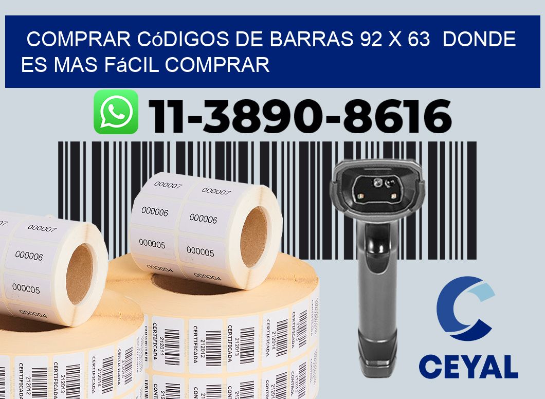 Comprar códigos de barras 92 x 63  Donde es mas fácil comprar