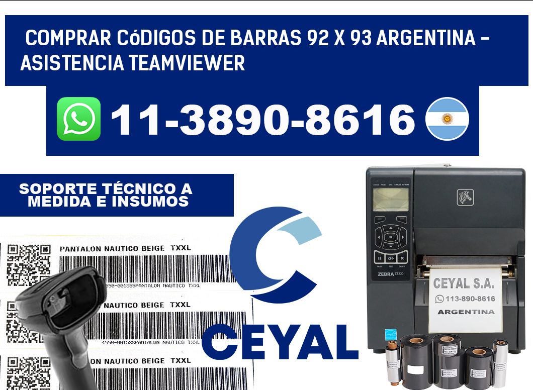 Comprar códigos de barras 92 x 93 argentina - asistencia teamviewer