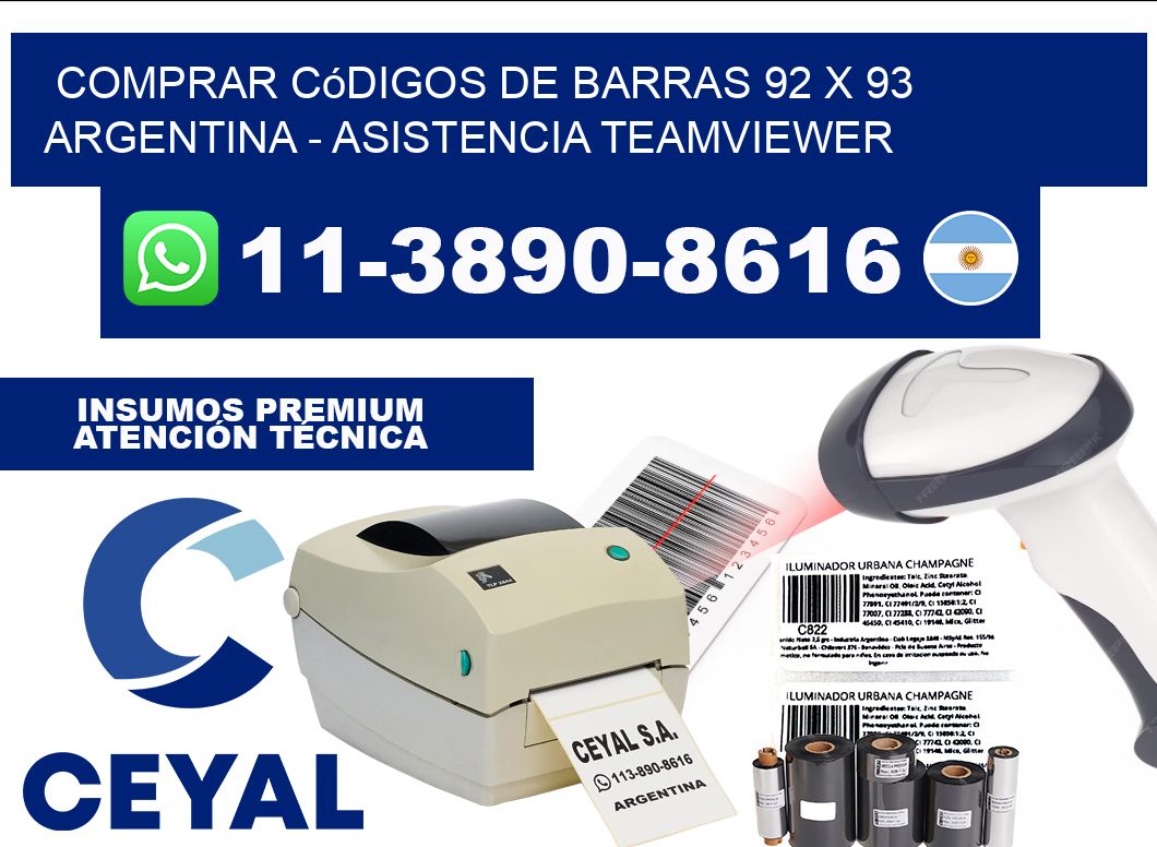 Comprar códigos de barras 92 x 93 argentina - asistencia teamviewer