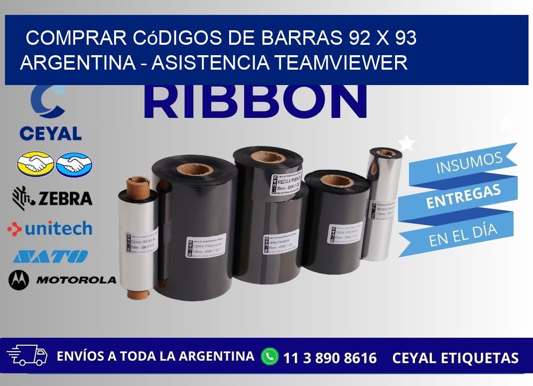 Comprar códigos de barras 92 x 93 argentina - asistencia teamviewer