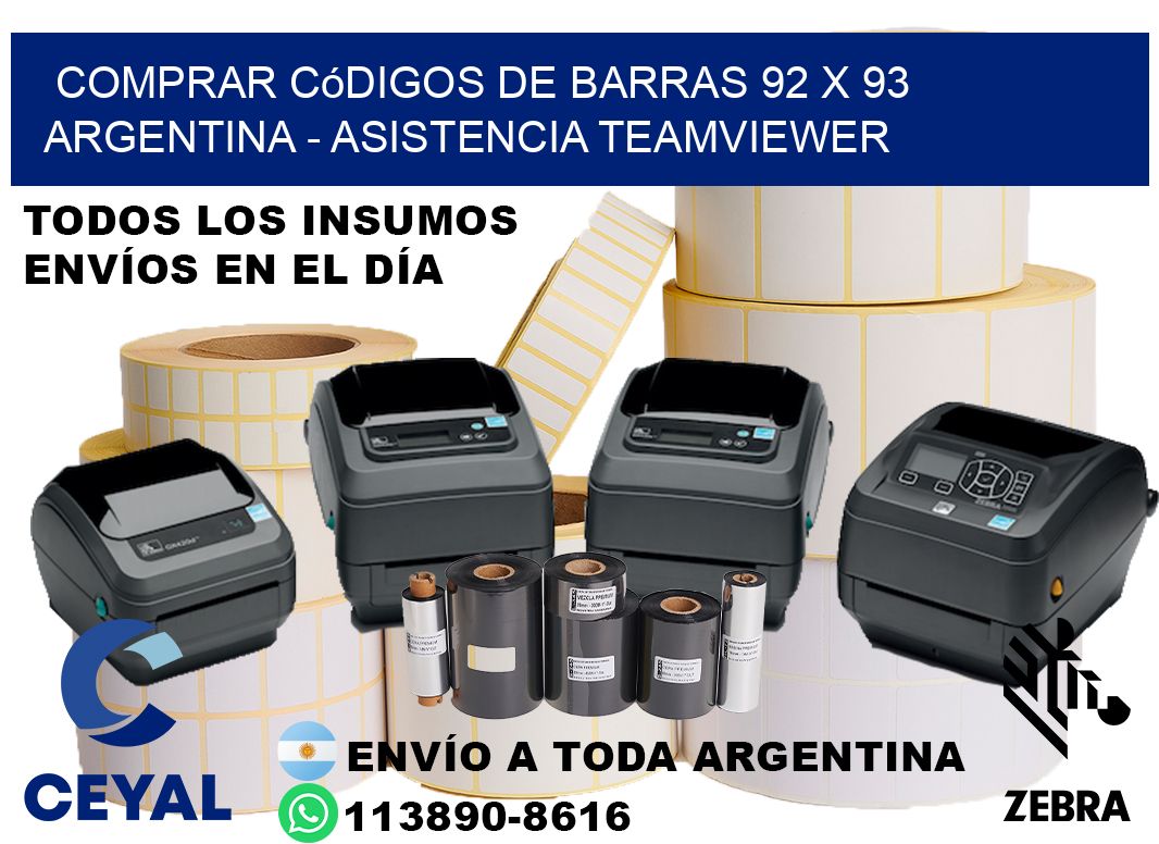 Comprar códigos de barras 92 x 93 argentina - asistencia teamviewer