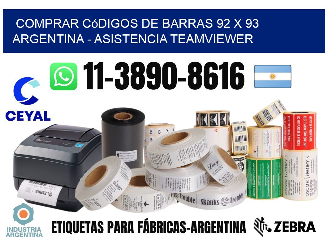 Comprar códigos de barras 92 x 93 argentina - asistencia teamviewer