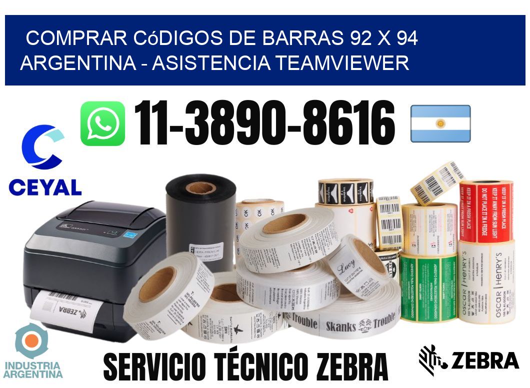 Comprar códigos de barras 92 x 94 argentina - asistencia teamviewer