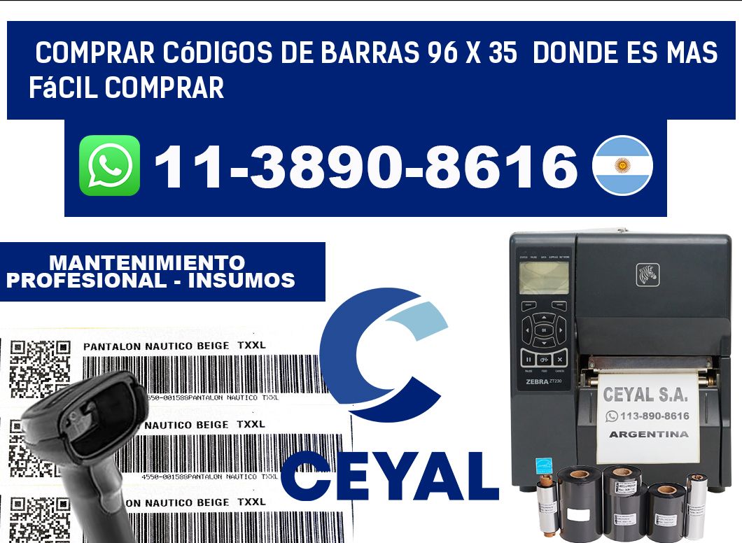 Comprar códigos de barras 96 x 35  Donde es mas fácil comprar