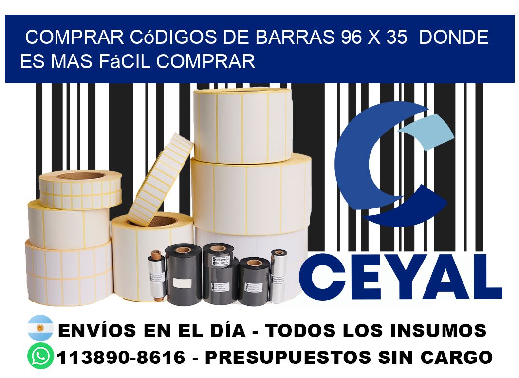 Comprar códigos de barras 96 x 35  Donde es mas fácil comprar