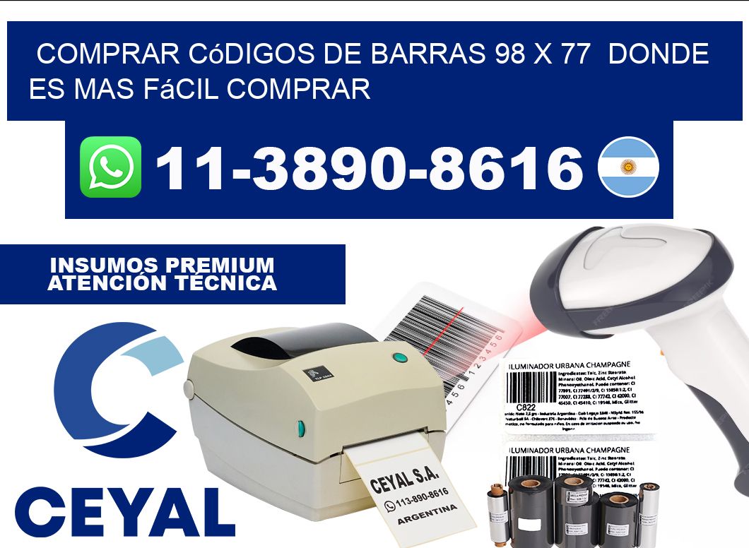 Comprar códigos de barras 98 x 77  Donde es mas fácil comprar