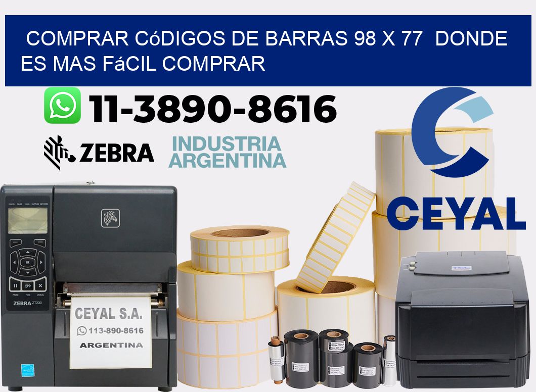 Comprar códigos de barras 98 x 77  Donde es mas fácil comprar