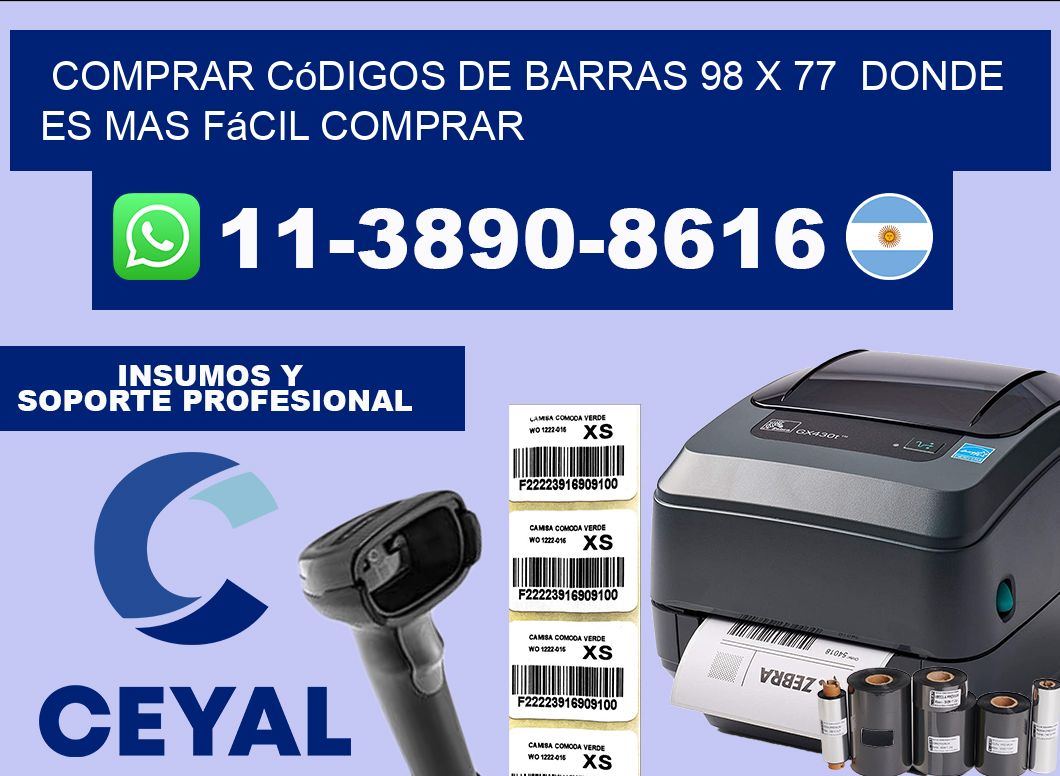 Comprar códigos de barras 98 x 77  Donde es mas fácil comprar