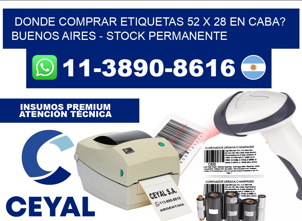 Donde Comprar etiquetas 52 x 28 en CABA? Buenos Aires - Stock permanente