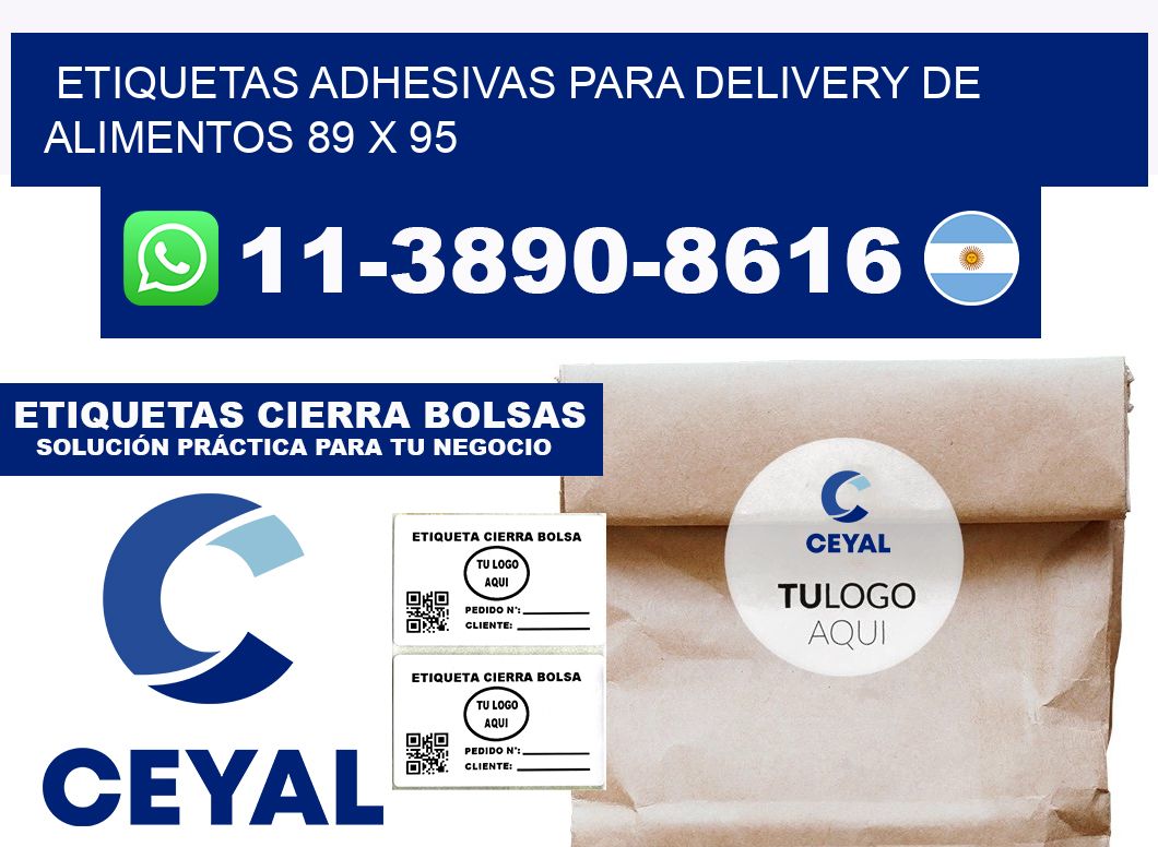 ETIQUETAS ADHESIVAS PARA DELIVERY DE ALIMENTOS 89 x 95