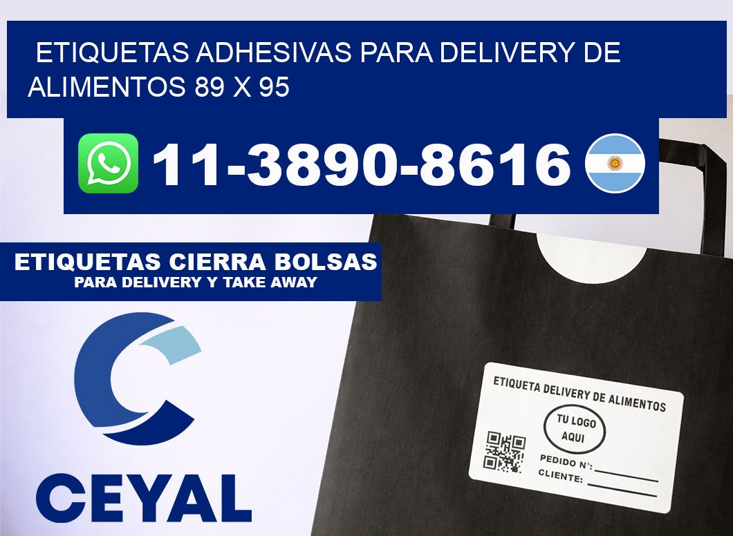 ETIQUETAS ADHESIVAS PARA DELIVERY DE ALIMENTOS 89 x 95