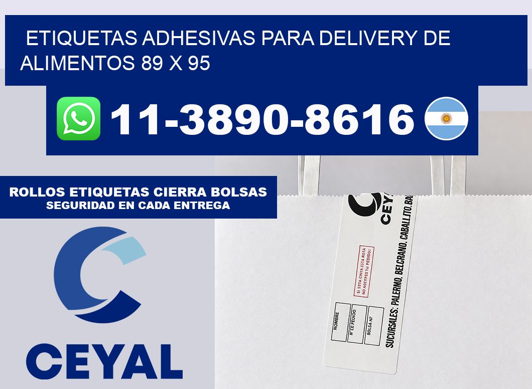 ETIQUETAS ADHESIVAS PARA DELIVERY DE ALIMENTOS 89 x 95