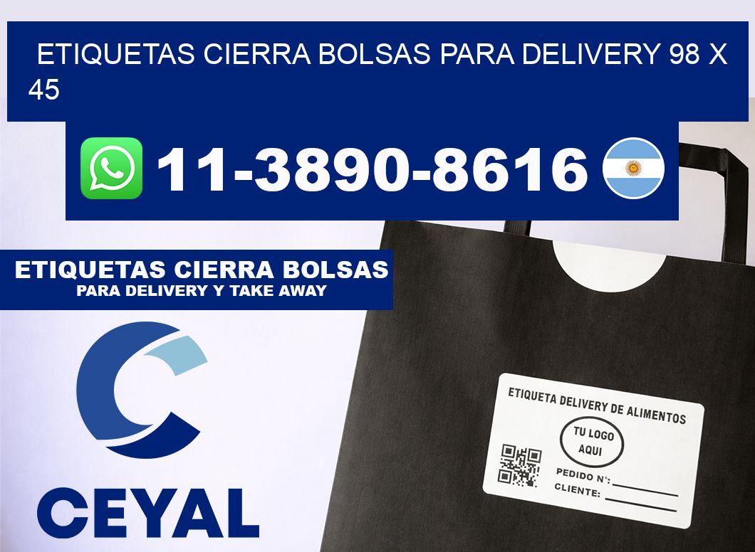 ETIQUETAS CIERRA BOLSAS PARA DELIVERY 98 x 45