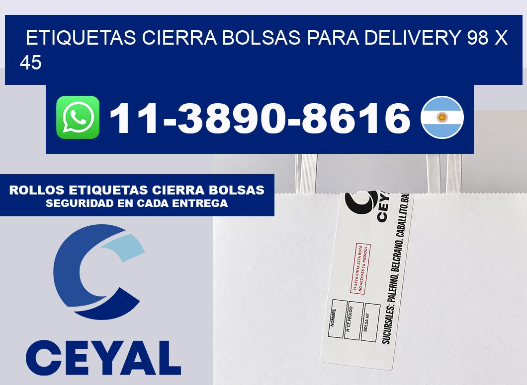 ETIQUETAS CIERRA BOLSAS PARA DELIVERY 98 x 45