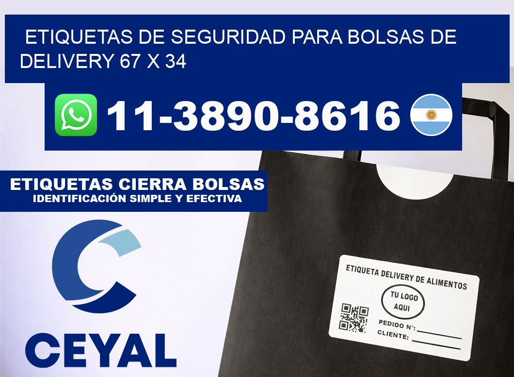 ETIQUETAS DE SEGURIDAD PARA BOLSAS DE DELIVERY 67 x 34