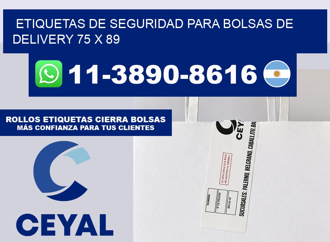 ETIQUETAS DE SEGURIDAD PARA BOLSAS DE DELIVERY 75 x 89