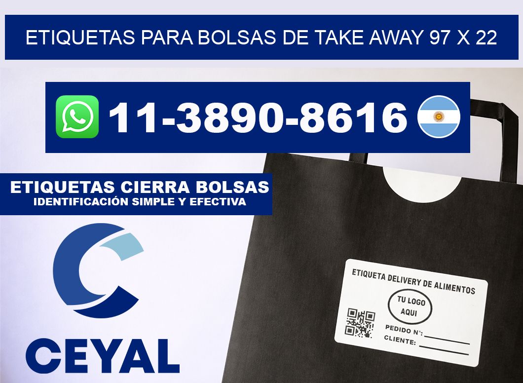 ETIQUETAS PARA BOLSAS DE TAKE AWAY 97 x 22