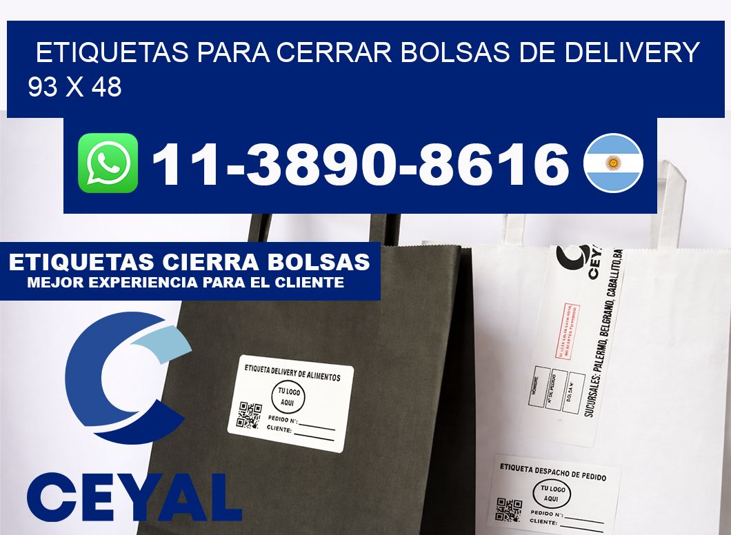 ETIQUETAS PARA CERRAR BOLSAS DE DELIVERY 93 x 48