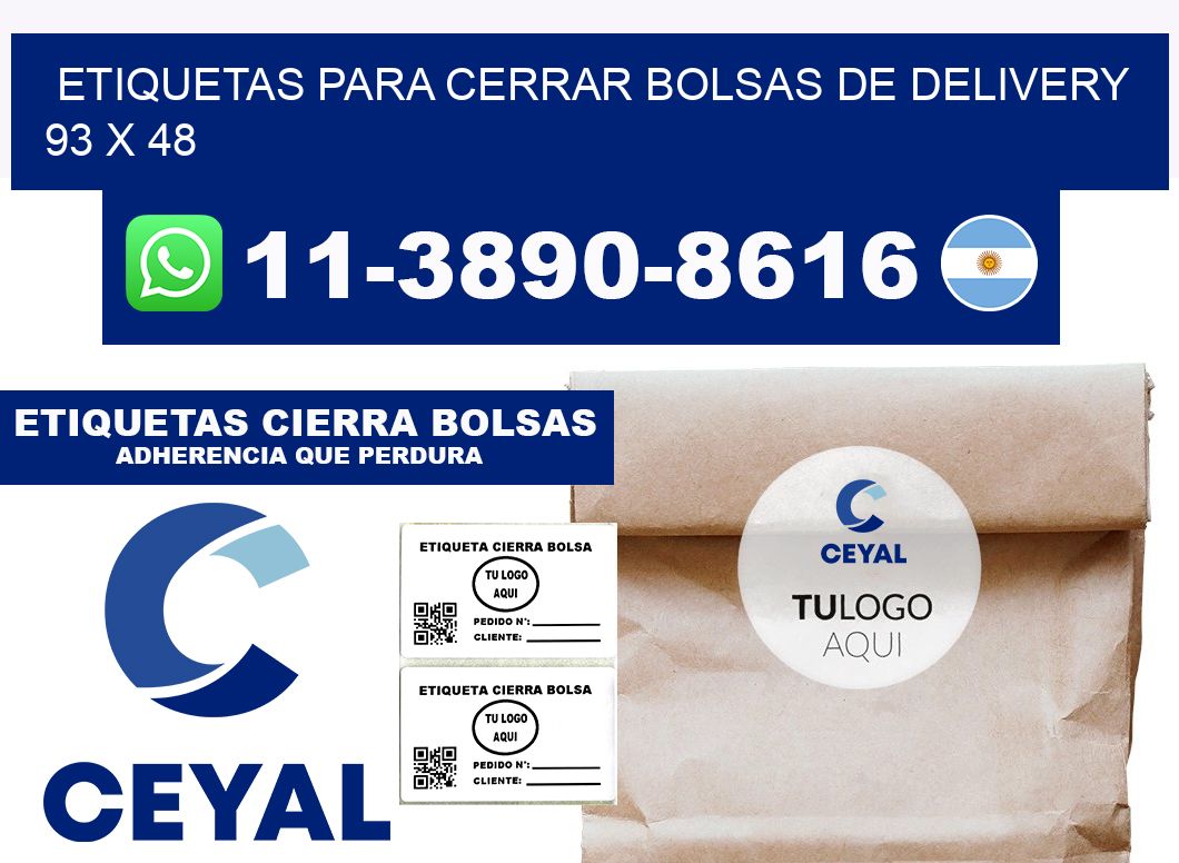 ETIQUETAS PARA CERRAR BOLSAS DE DELIVERY 93 x 48