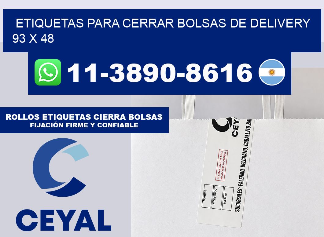 ETIQUETAS PARA CERRAR BOLSAS DE DELIVERY 93 x 48