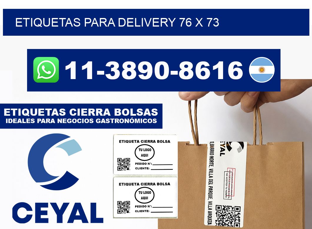 ETIQUETAS PARA DELIVERY 76 x 73