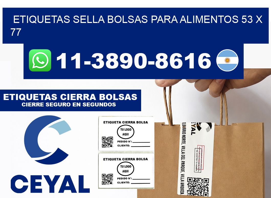 ETIQUETAS SELLA BOLSAS PARA ALIMENTOS 53 x 77