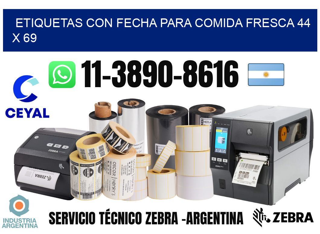 Etiquetas con fecha para comida fresca 44 x 69