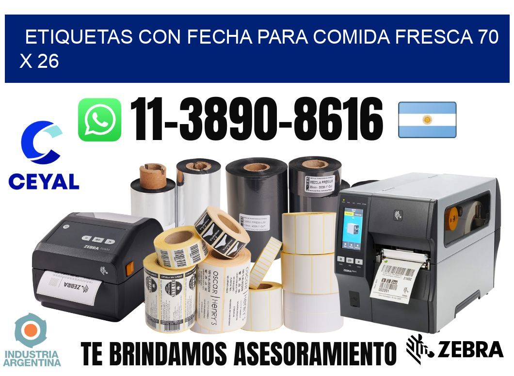 Etiquetas con fecha para comida fresca 70 x 26