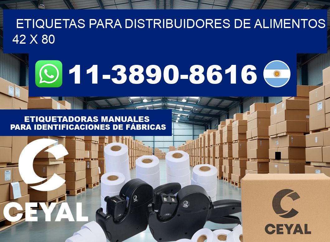 Etiquetas para distribuidores de alimentos 42 x 80