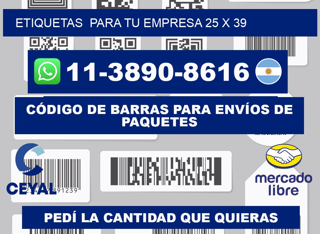 Etiquetas  para tu empresa 25 x 39