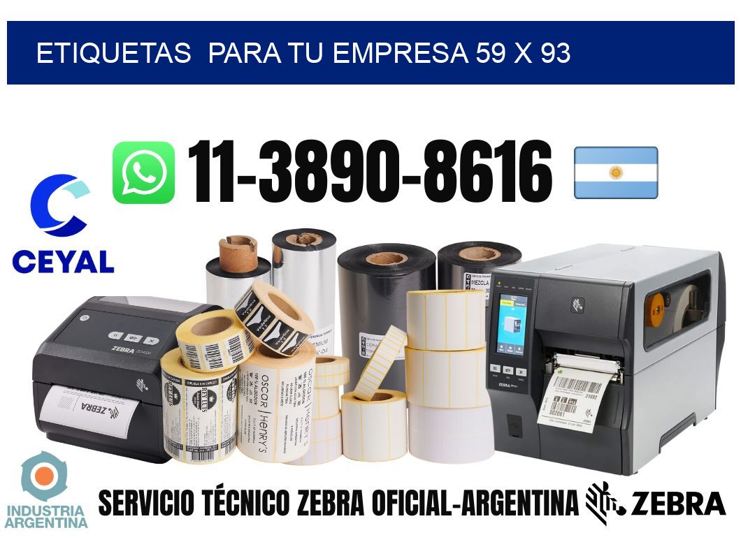 Etiquetas  para tu empresa 59 x 93