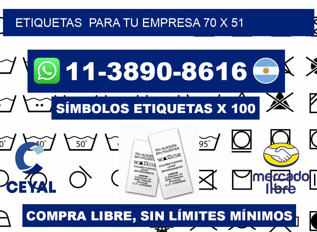 Etiquetas  para tu empresa 70 x 51
