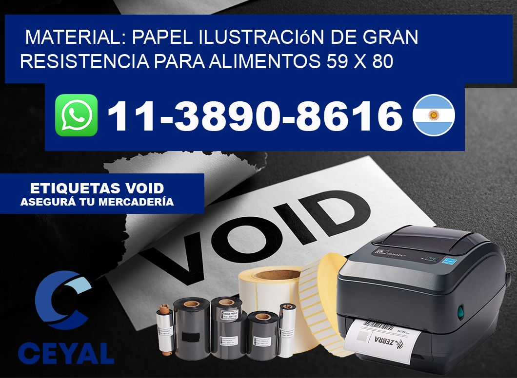 Material: papel ilustración de gran resistencia para alimentos 59 x 80