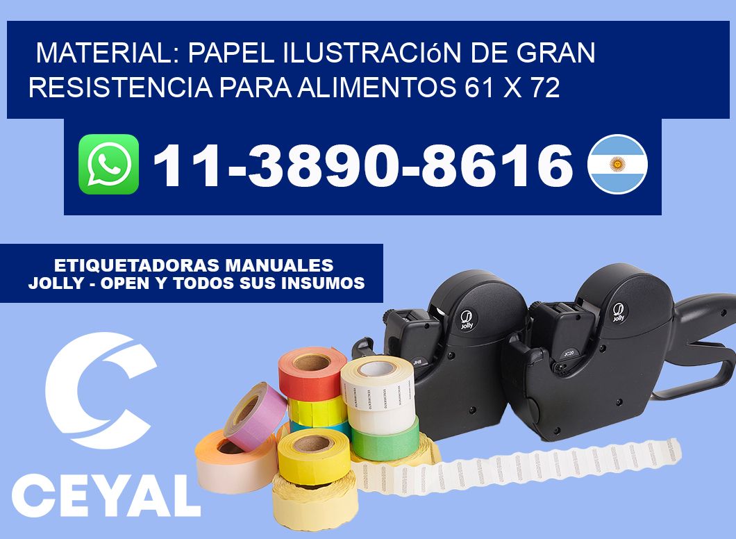 Material: papel ilustración de gran resistencia para alimentos 61 x 72