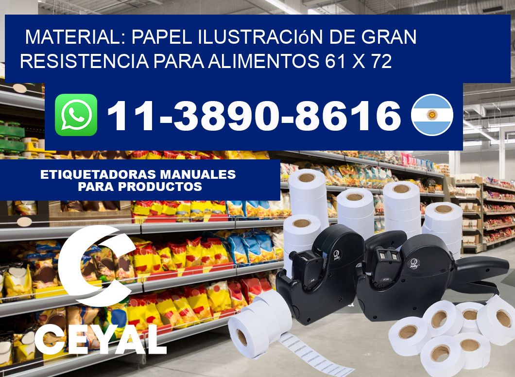Material: papel ilustración de gran resistencia para alimentos 61 x 72