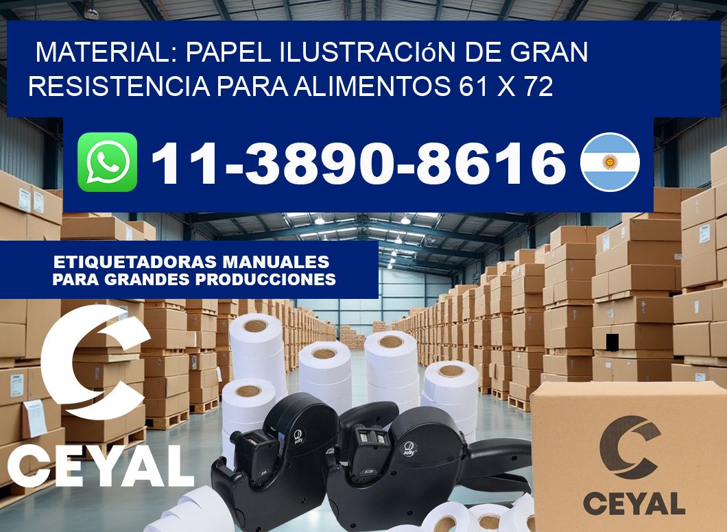 Material: papel ilustración de gran resistencia para alimentos 61 x 72