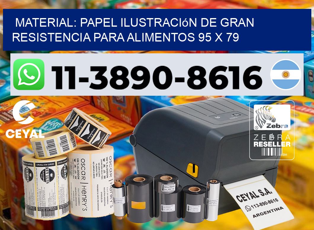Material: papel ilustración de gran resistencia para alimentos 95 x 79
