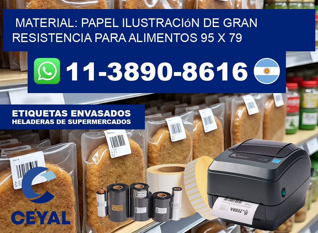 Material: papel ilustración de gran resistencia para alimentos 95 x 79