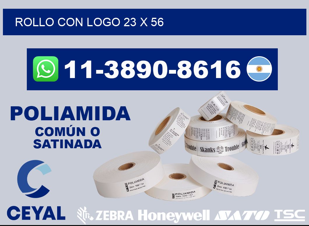 Rollo con logo 23 x 56