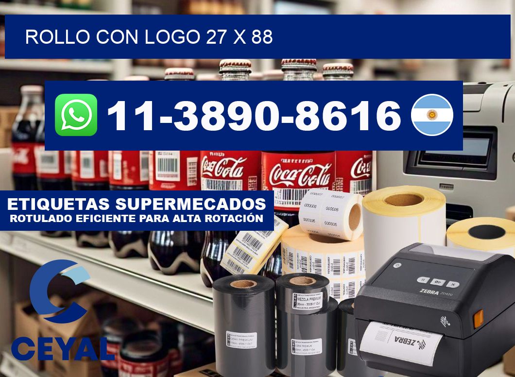 Rollo con logo 27 x 88