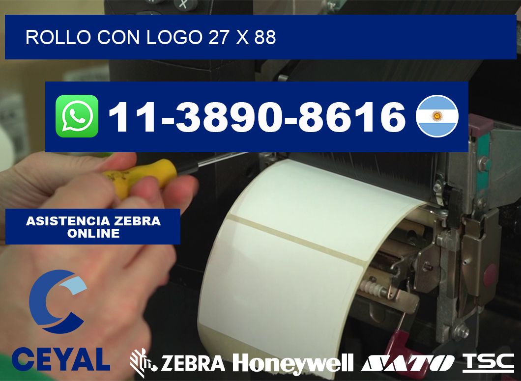 Rollo con logo 27 x 88